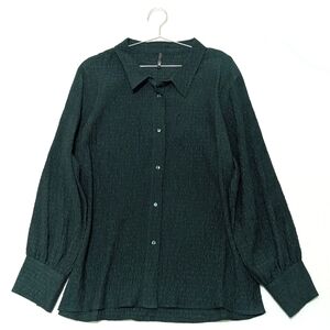 J.W Long Sleeve Blouse | Buttons | New  Ponderosa Pine | Crinkled Ribbed Texture